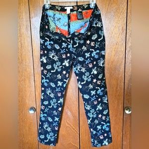 H&m trousers embroidery all over shiny animals and insects and flowers size 6